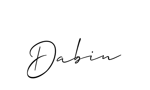 The best way (Allison_Script) to make a short signature is to pick only two or three words in your name. The name Dabin include a total of six letters. For converting this name. Dabin signature style 2 images and pictures png