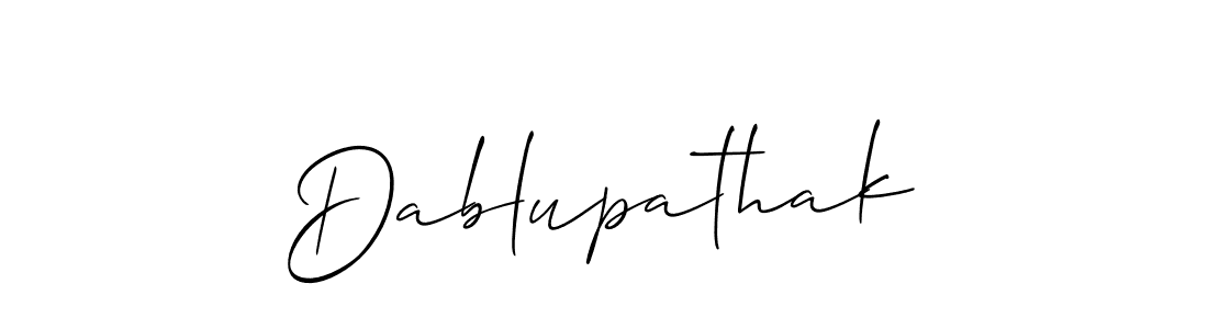 Make a beautiful signature design for name Dablupathak. With this signature (Allison_Script) style, you can create a handwritten signature for free. Dablupathak signature style 2 images and pictures png