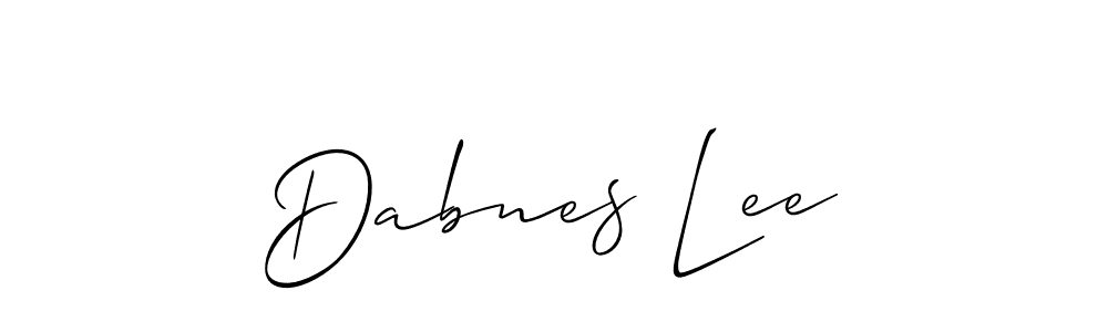 Allison_Script is a professional signature style that is perfect for those who want to add a touch of class to their signature. It is also a great choice for those who want to make their signature more unique. Get Dabnes Lee name to fancy signature for free. Dabnes Lee signature style 2 images and pictures png