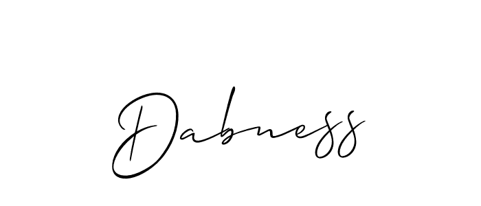 Make a short Dabness signature style. Manage your documents anywhere anytime using Allison_Script. Create and add eSignatures, submit forms, share and send files easily. Dabness signature style 2 images and pictures png