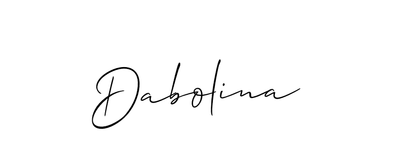 Design your own signature with our free online signature maker. With this signature software, you can create a handwritten (Allison_Script) signature for name Dabolina. Dabolina signature style 2 images and pictures png