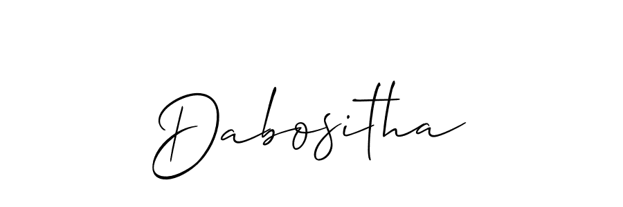 Design your own signature with our free online signature maker. With this signature software, you can create a handwritten (Allison_Script) signature for name Dabositha. Dabositha signature style 2 images and pictures png