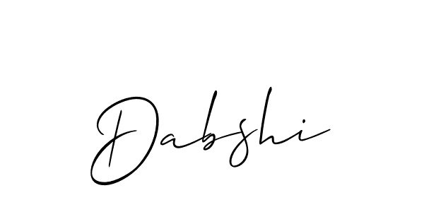 Create a beautiful signature design for name Dabshi. With this signature (Allison_Script) fonts, you can make a handwritten signature for free. Dabshi signature style 2 images and pictures png