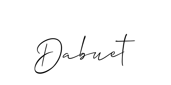 How to Draw Dabuet signature style? Allison_Script is a latest design signature styles for name Dabuet. Dabuet signature style 2 images and pictures png