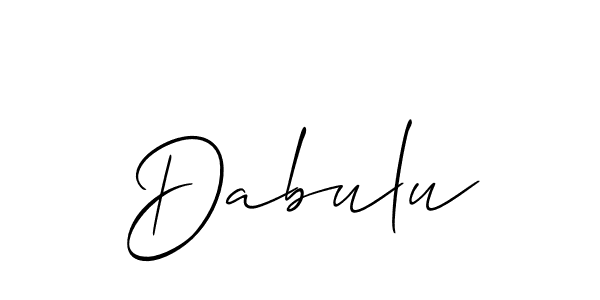 Allison_Script is a professional signature style that is perfect for those who want to add a touch of class to their signature. It is also a great choice for those who want to make their signature more unique. Get Dabulu name to fancy signature for free. Dabulu signature style 2 images and pictures png