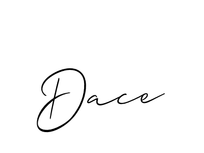 Use a signature maker to create a handwritten signature online. With this signature software, you can design (Allison_Script) your own signature for name Dace. Dace signature style 2 images and pictures png