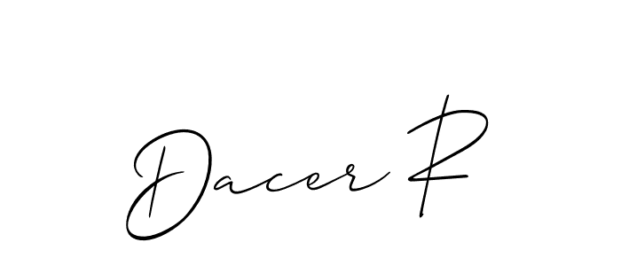 Make a beautiful signature design for name Dacer R. Use this online signature maker to create a handwritten signature for free. Dacer R signature style 2 images and pictures png