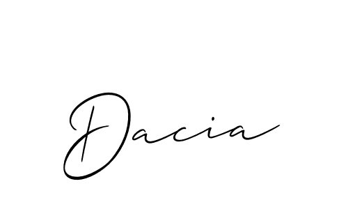 The best way (Allison_Script) to make a short signature is to pick only two or three words in your name. The name Dacia include a total of six letters. For converting this name. Dacia signature style 2 images and pictures png