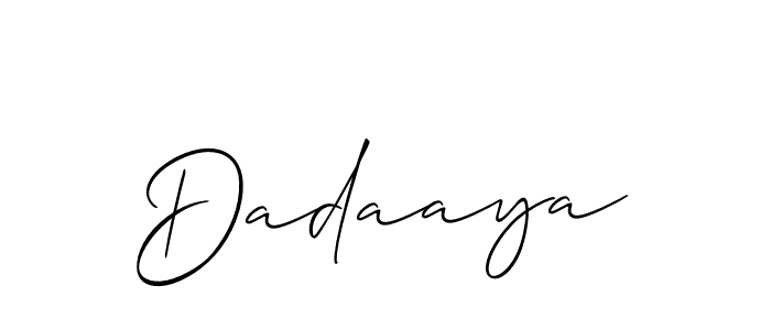 The best way (Allison_Script) to make a short signature is to pick only two or three words in your name. The name Dadaaya include a total of six letters. For converting this name. Dadaaya signature style 2 images and pictures png