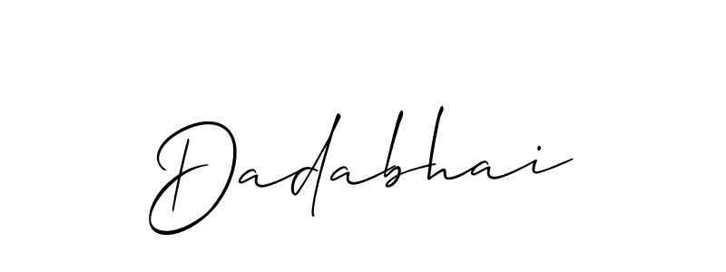 How to make Dadabhai signature? Allison_Script is a professional autograph style. Create handwritten signature for Dadabhai name. Dadabhai signature style 2 images and pictures png