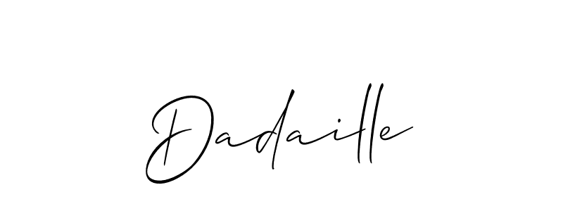 The best way (Allison_Script) to make a short signature is to pick only two or three words in your name. The name Dadaille include a total of six letters. For converting this name. Dadaille signature style 2 images and pictures png