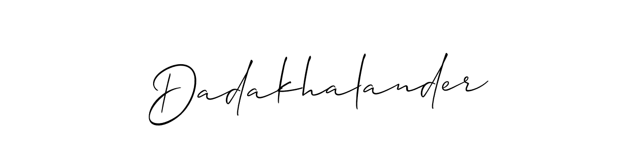 if you are searching for the best signature style for your name Dadakhalander. so please give up your signature search. here we have designed multiple signature styles  using Allison_Script. Dadakhalander signature style 2 images and pictures png