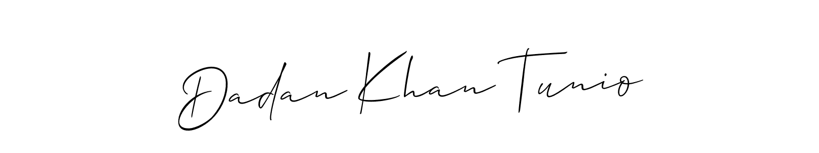 Design your own signature with our free online signature maker. With this signature software, you can create a handwritten (Allison_Script) signature for name Dadan Khan Tunio. Dadan Khan Tunio signature style 2 images and pictures png