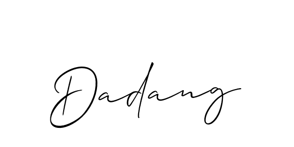 Use a signature maker to create a handwritten signature online. With this signature software, you can design (Allison_Script) your own signature for name Dadang. Dadang signature style 2 images and pictures png