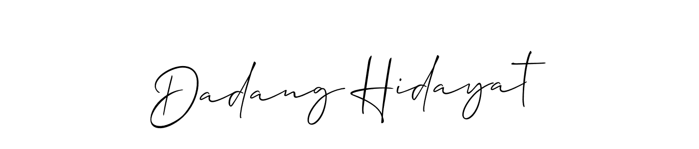 Create a beautiful signature design for name Dadang Hidayat. With this signature (Allison_Script) fonts, you can make a handwritten signature for free. Dadang Hidayat signature style 2 images and pictures png