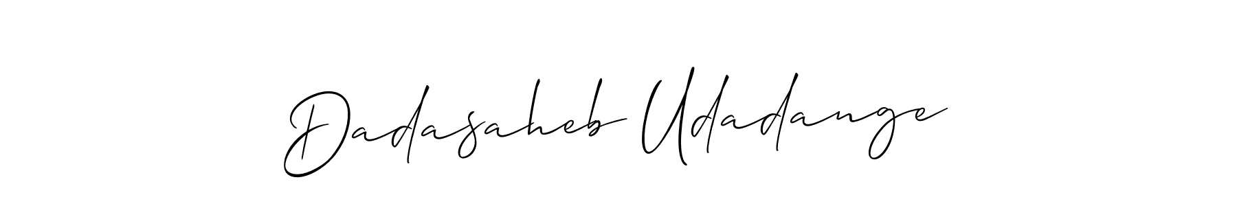 Use a signature maker to create a handwritten signature online. With this signature software, you can design (Allison_Script) your own signature for name Dadasaheb Udadange. Dadasaheb Udadange signature style 2 images and pictures png