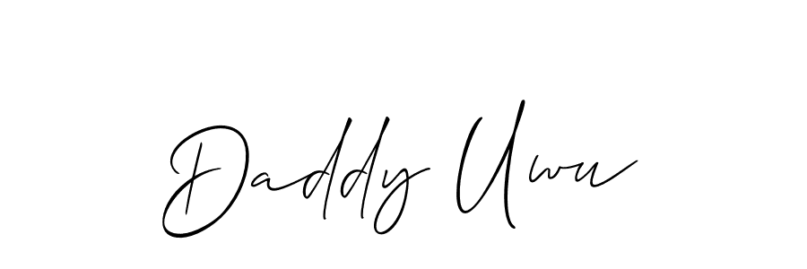The best way (Allison_Script) to make a short signature is to pick only two or three words in your name. The name Daddy Uwu include a total of six letters. For converting this name. Daddy Uwu signature style 2 images and pictures png