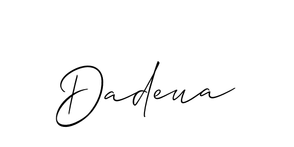 Also we have Dadeua name is the best signature style. Create professional handwritten signature collection using Allison_Script autograph style. Dadeua signature style 2 images and pictures png