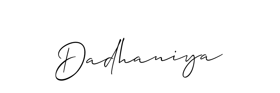 The best way (Allison_Script) to make a short signature is to pick only two or three words in your name. The name Dadhaniya include a total of six letters. For converting this name. Dadhaniya signature style 2 images and pictures png