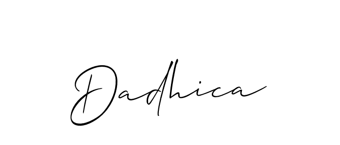 This is the best signature style for the Dadhica name. Also you like these signature font (Allison_Script). Mix name signature. Dadhica signature style 2 images and pictures png