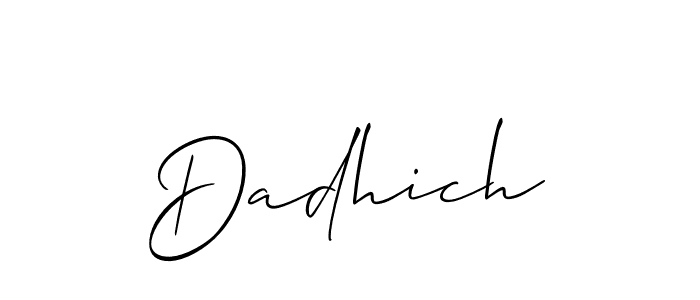 Design your own signature with our free online signature maker. With this signature software, you can create a handwritten (Allison_Script) signature for name Dadhich. Dadhich signature style 2 images and pictures png