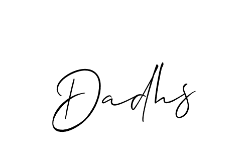 Also You can easily find your signature by using the search form. We will create Dadhs name handwritten signature images for you free of cost using Allison_Script sign style. Dadhs signature style 2 images and pictures png