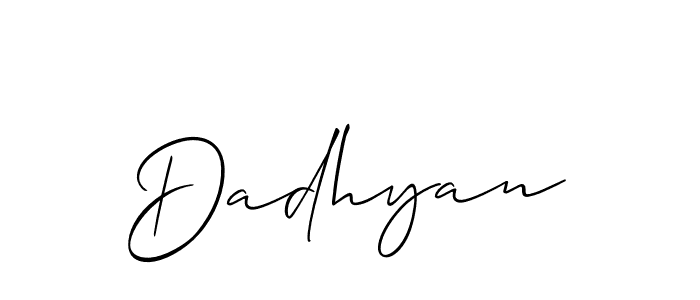 Dadhyan stylish signature style. Best Handwritten Sign (Allison_Script) for my name. Handwritten Signature Collection Ideas for my name Dadhyan. Dadhyan signature style 2 images and pictures png