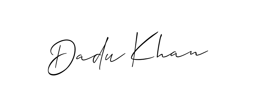 Use a signature maker to create a handwritten signature online. With this signature software, you can design (Allison_Script) your own signature for name Dadu Khan. Dadu Khan signature style 2 images and pictures png