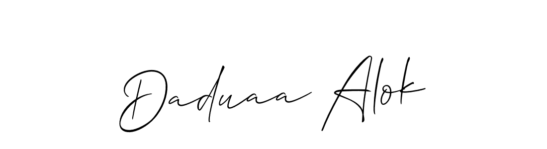 You should practise on your own different ways (Allison_Script) to write your name (Daduaa Alok) in signature. don't let someone else do it for you. Daduaa Alok signature style 2 images and pictures png