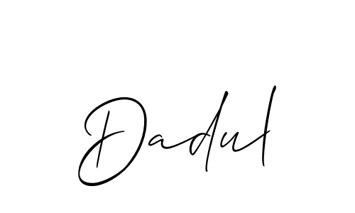 Allison_Script is a professional signature style that is perfect for those who want to add a touch of class to their signature. It is also a great choice for those who want to make their signature more unique. Get Dadul name to fancy signature for free. Dadul signature style 2 images and pictures png