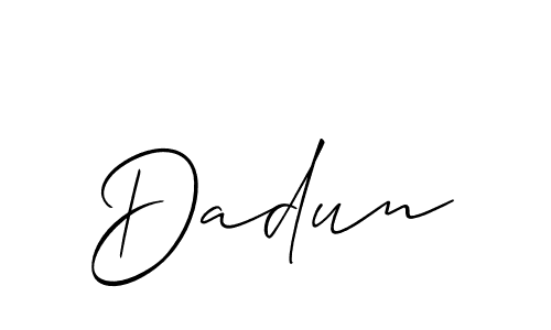 Design your own signature with our free online signature maker. With this signature software, you can create a handwritten (Allison_Script) signature for name Dadun. Dadun signature style 2 images and pictures png