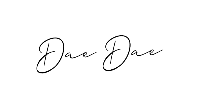 The best way (Allison_Script) to make a short signature is to pick only two or three words in your name. The name Dae Dae include a total of six letters. For converting this name. Dae Dae signature style 2 images and pictures png