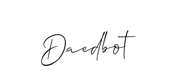 if you are searching for the best signature style for your name Daedbot. so please give up your signature search. here we have designed multiple signature styles  using Allison_Script. Daedbot signature style 2 images and pictures png