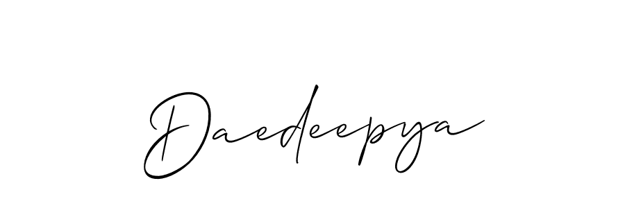 You should practise on your own different ways (Allison_Script) to write your name (Daedeepya) in signature. don't let someone else do it for you. Daedeepya signature style 2 images and pictures png