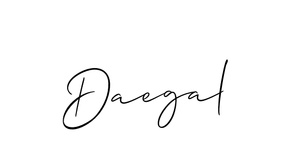 How to make Daegal name signature. Use Allison_Script style for creating short signs online. This is the latest handwritten sign. Daegal signature style 2 images and pictures png