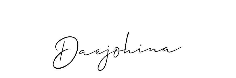 Also we have Daejohina name is the best signature style. Create professional handwritten signature collection using Allison_Script autograph style. Daejohina signature style 2 images and pictures png