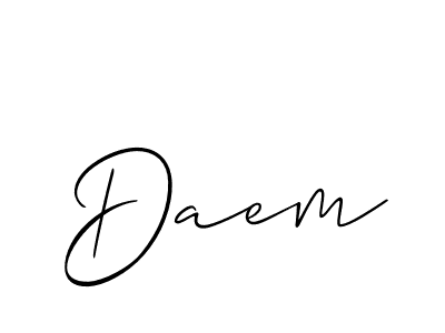 The best way (Allison_Script) to make a short signature is to pick only two or three words in your name. The name Daem include a total of six letters. For converting this name. Daem signature style 2 images and pictures png