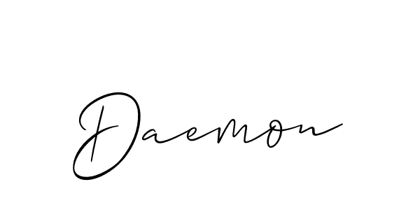 Design your own signature with our free online signature maker. With this signature software, you can create a handwritten (Allison_Script) signature for name Daemon. Daemon signature style 2 images and pictures png