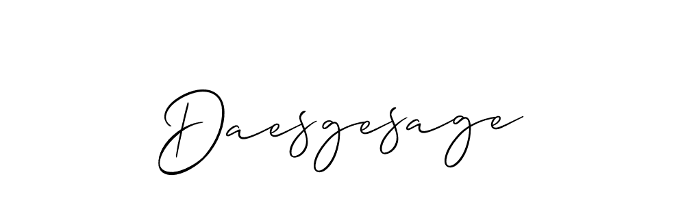 How to make Daesgesage signature? Allison_Script is a professional autograph style. Create handwritten signature for Daesgesage name. Daesgesage signature style 2 images and pictures png