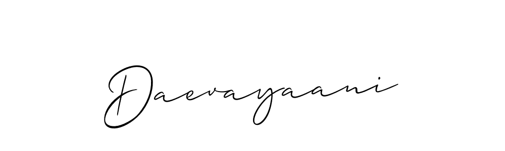 Make a beautiful signature design for name Daevayaani. With this signature (Allison_Script) style, you can create a handwritten signature for free. Daevayaani signature style 2 images and pictures png