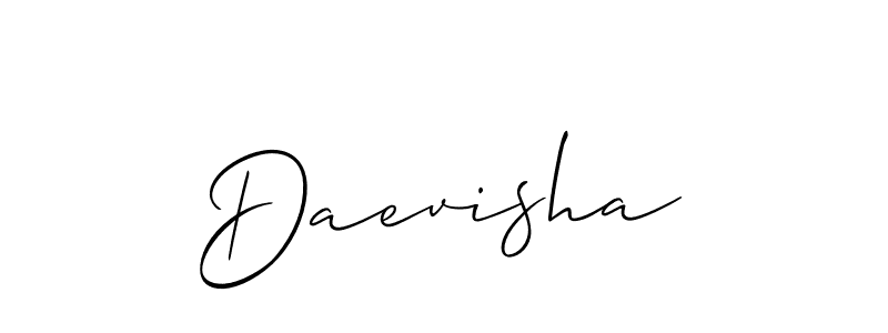 Allison_Script is a professional signature style that is perfect for those who want to add a touch of class to their signature. It is also a great choice for those who want to make their signature more unique. Get Daevisha name to fancy signature for free. Daevisha signature style 2 images and pictures png