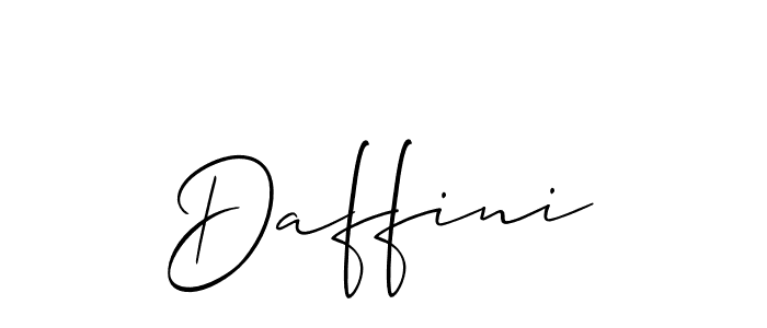 How to make Daffini signature? Allison_Script is a professional autograph style. Create handwritten signature for Daffini name. Daffini signature style 2 images and pictures png