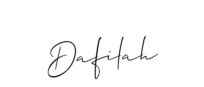 Create a beautiful signature design for name Dafilah. With this signature (Allison_Script) fonts, you can make a handwritten signature for free. Dafilah signature style 2 images and pictures png