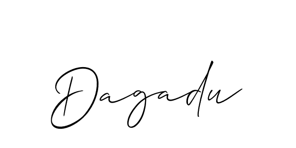 Make a beautiful signature design for name Dagadu. With this signature (Allison_Script) style, you can create a handwritten signature for free. Dagadu signature style 2 images and pictures png