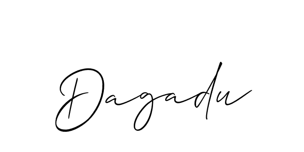 How to make Dagadu name signature. Use Allison_Script style for creating short signs online. This is the latest handwritten sign. Dagadu signature style 2 images and pictures png