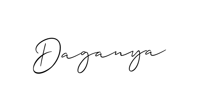 Make a beautiful signature design for name Daganya. With this signature (Allison_Script) style, you can create a handwritten signature for free. Daganya signature style 2 images and pictures png