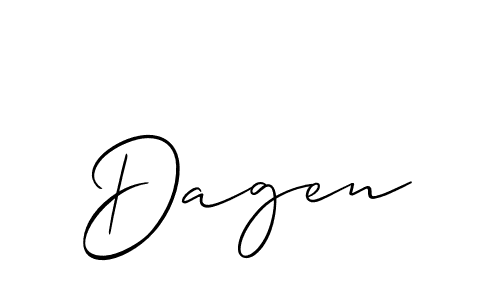 How to make Dagen name signature. Use Allison_Script style for creating short signs online. This is the latest handwritten sign. Dagen signature style 2 images and pictures png