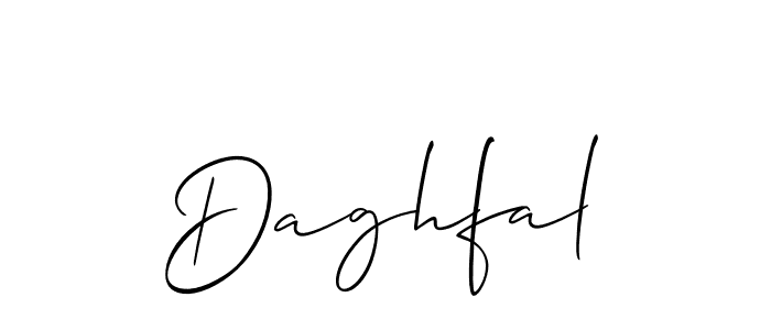 Create a beautiful signature design for name Daghfal. With this signature (Allison_Script) fonts, you can make a handwritten signature for free. Daghfal signature style 2 images and pictures png