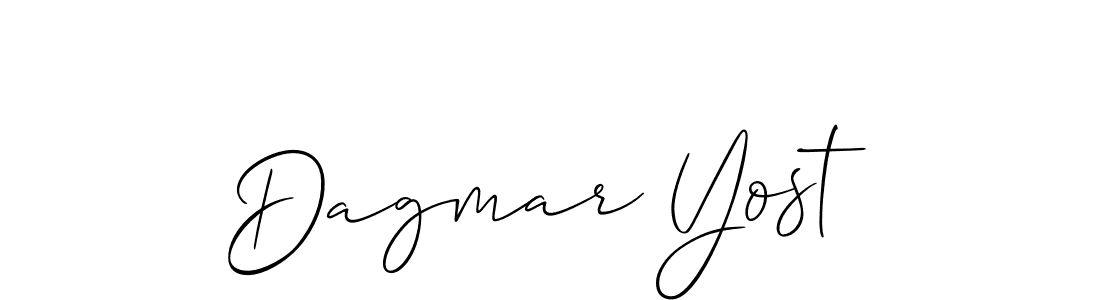Dagmar Yost stylish signature style. Best Handwritten Sign (Allison_Script) for my name. Handwritten Signature Collection Ideas for my name Dagmar Yost. Dagmar Yost signature style 2 images and pictures png