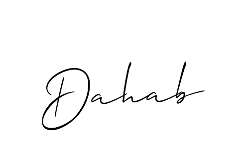 Make a beautiful signature design for name Dahab. With this signature (Allison_Script) style, you can create a handwritten signature for free. Dahab signature style 2 images and pictures png
